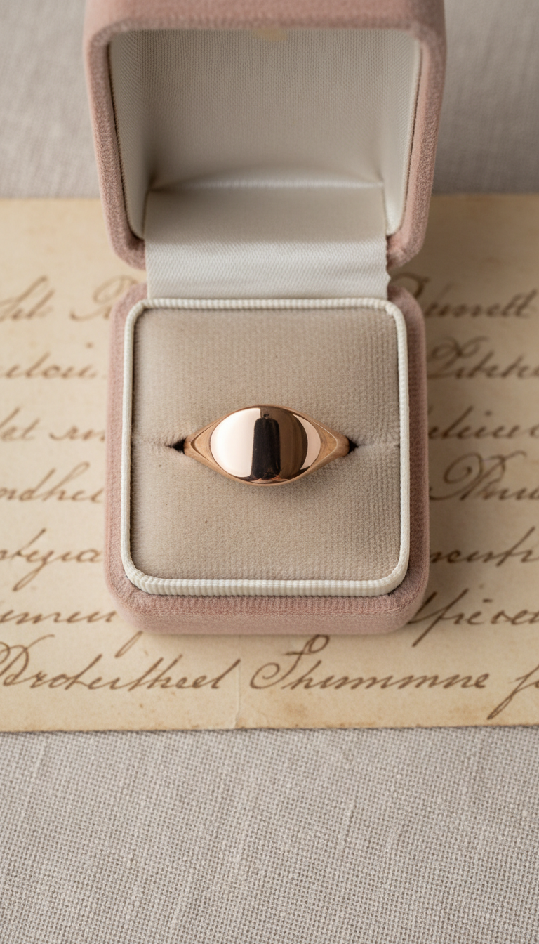 Heirloom rose gold signet ring
