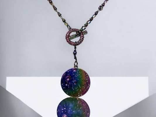 Rainbow Moon necklace and earring set