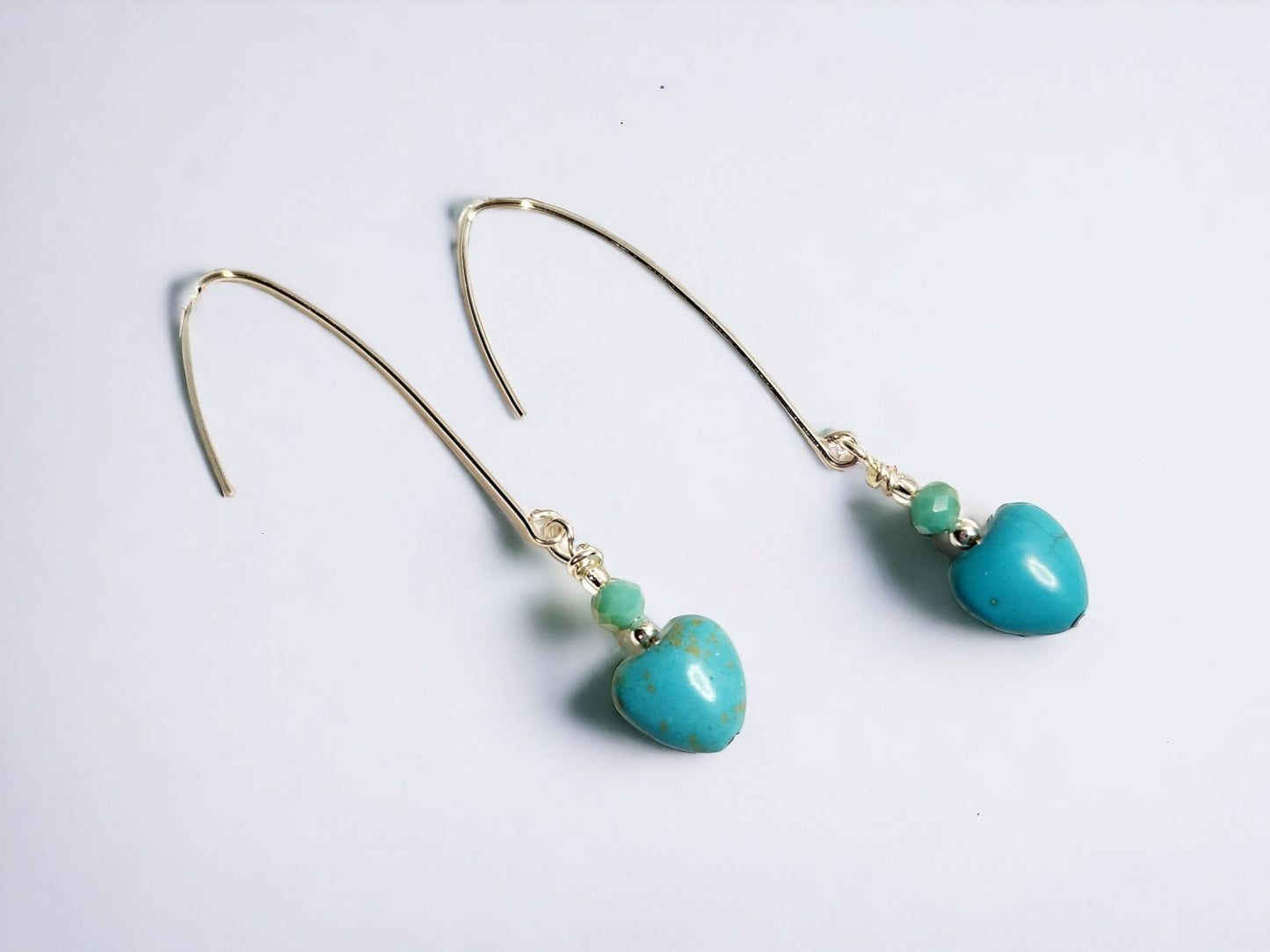 Turquoise heart simple silver dangle