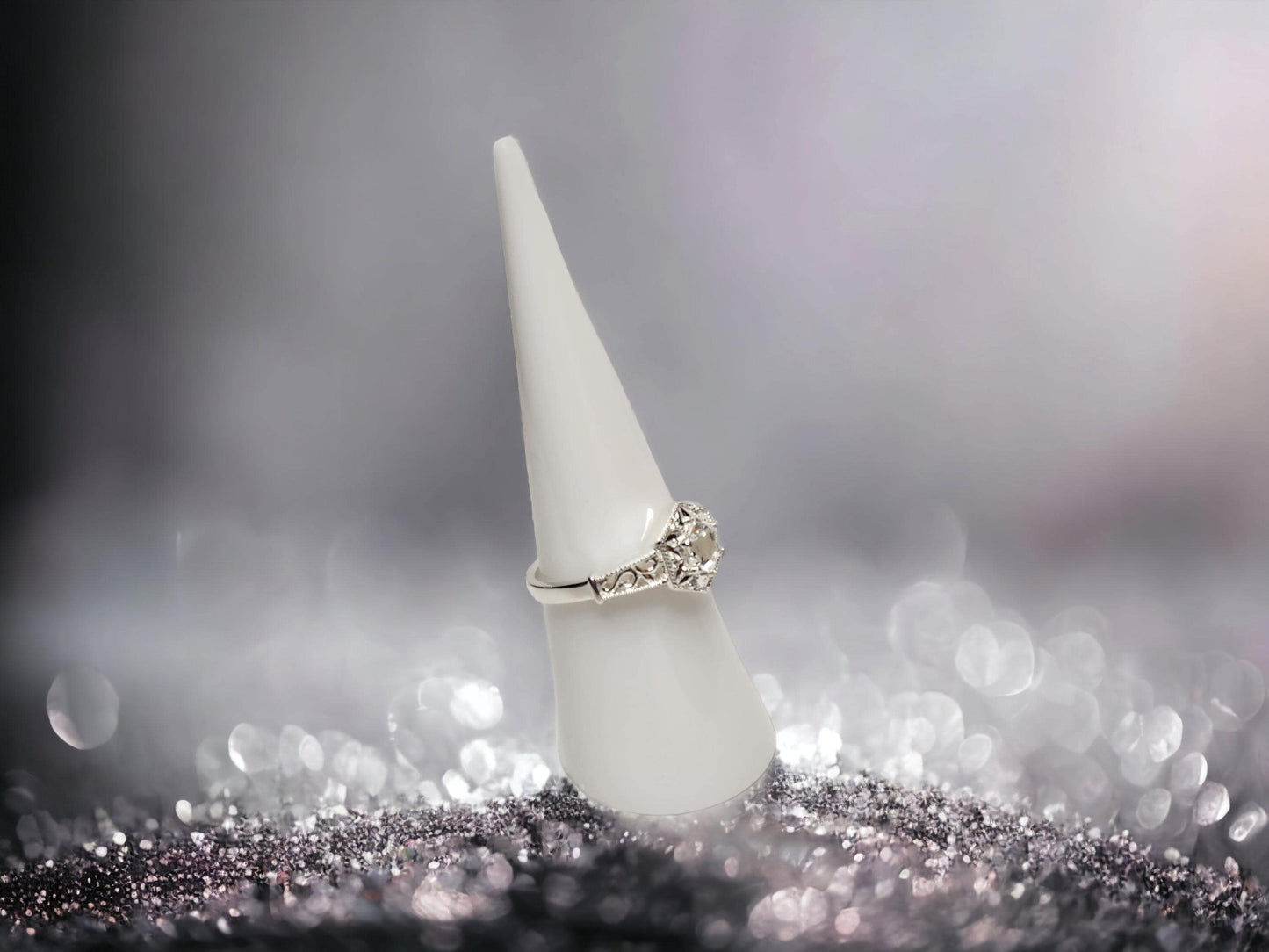 Arkansas Quartz Hexagon Faceted Sterling Silver Ring size 7