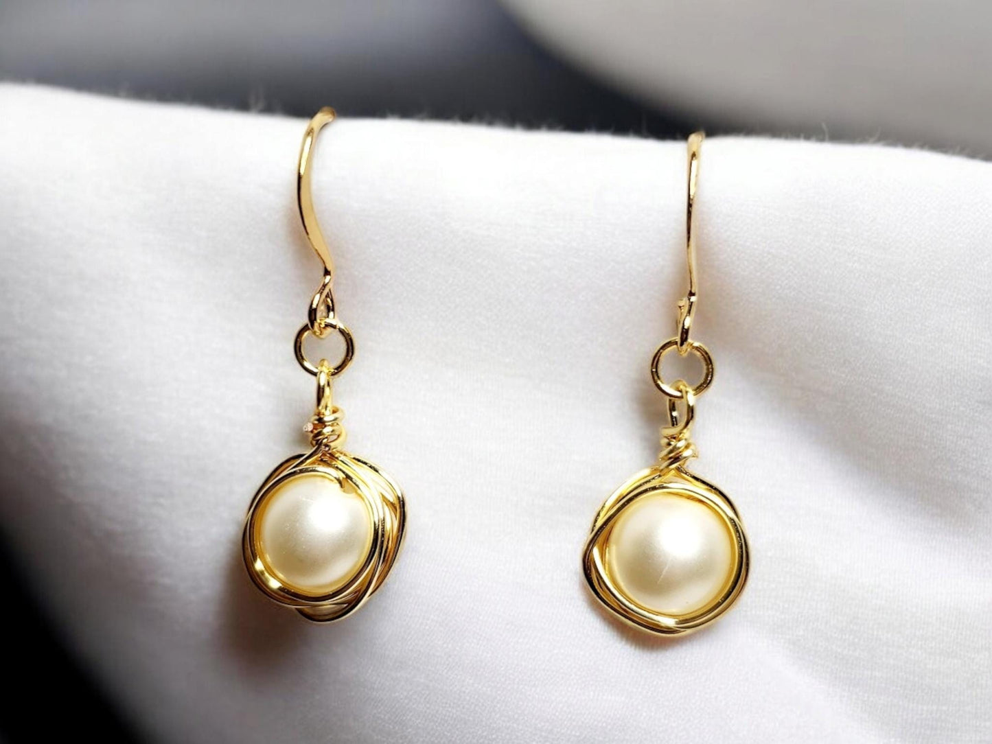 Gold Nested Pearl Earrings