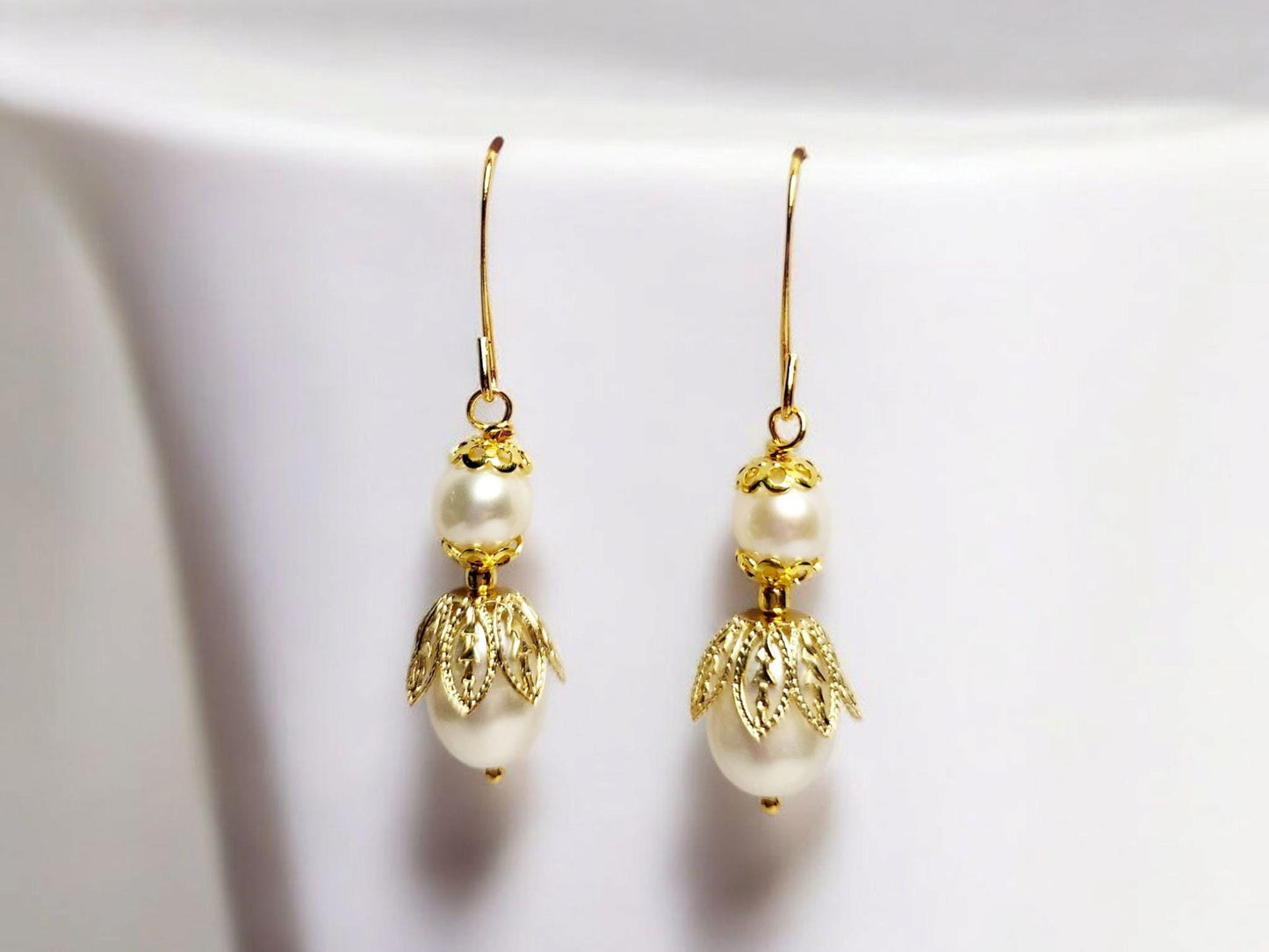 White Freshwater Pearl Snow Fairy Drop Earrings