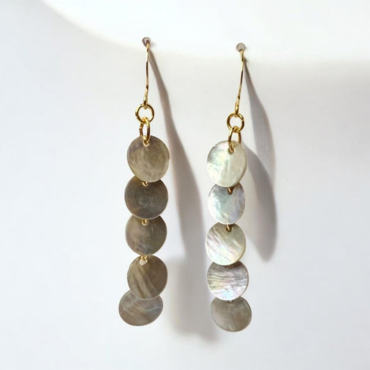 Beachy Modern Mussell Shell Drop Earrings