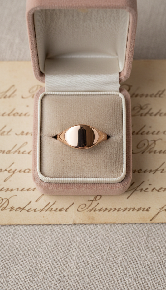 Heirloom rose gold signet ring