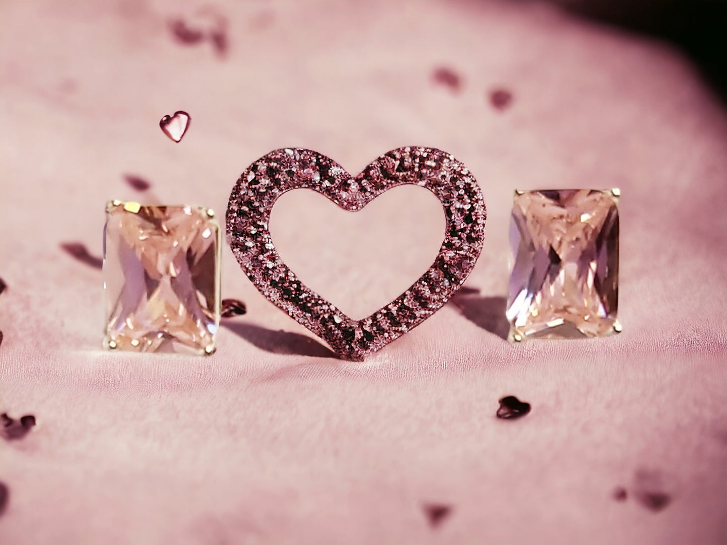 Rose Sapphire CZ Emerald-Cut Stud Earrings in Sterling Silver - 8x6mm Romantic Pink Sparkle
