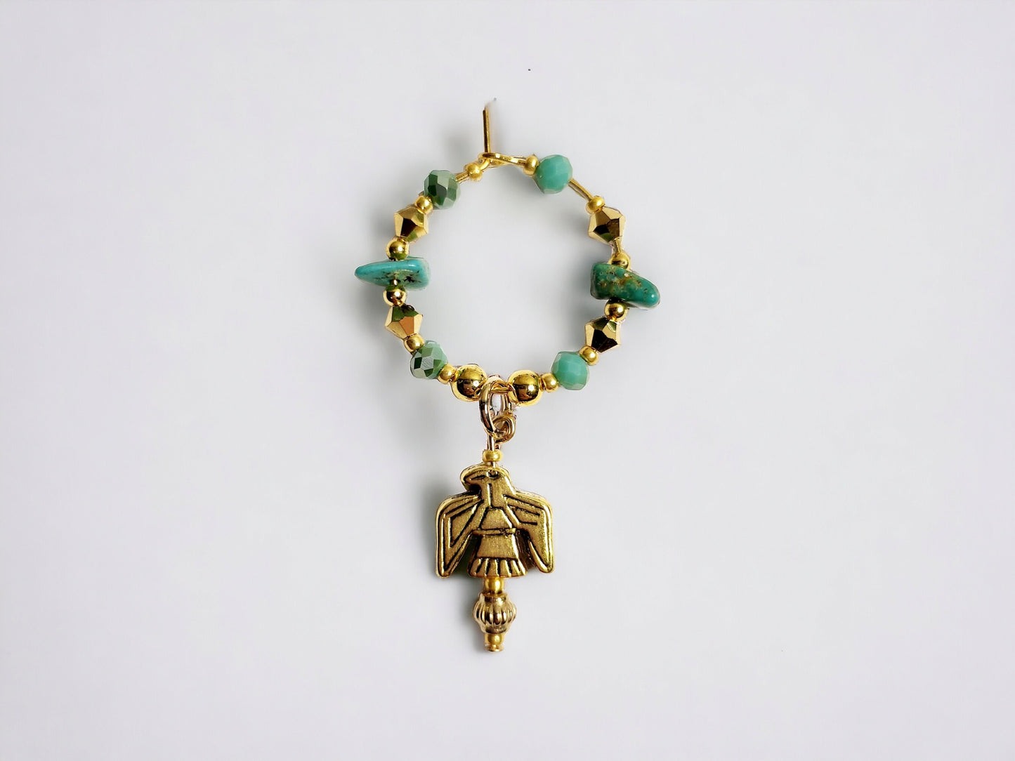 Southwestern Real Turquoise - gold plated wine charms