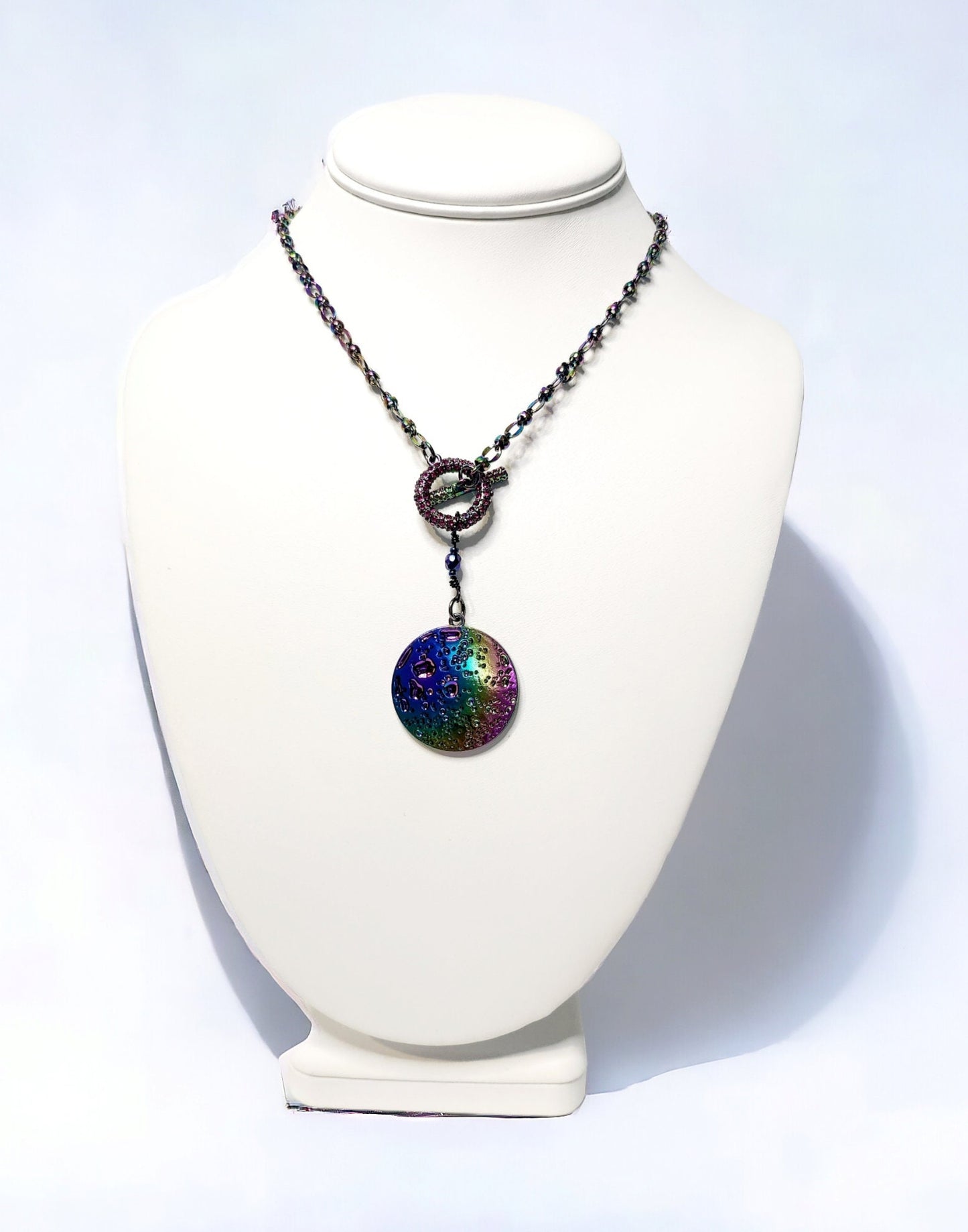 Rainbow Moon necklace and earring set