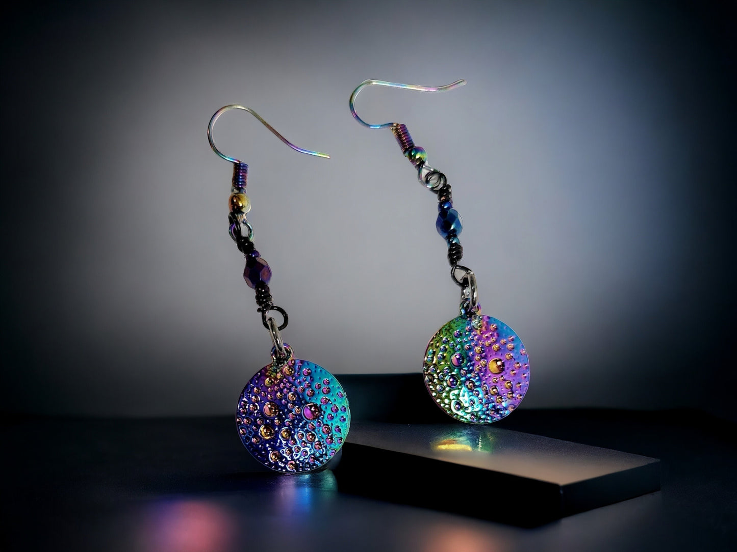 Rainbow Moon necklace and earring set