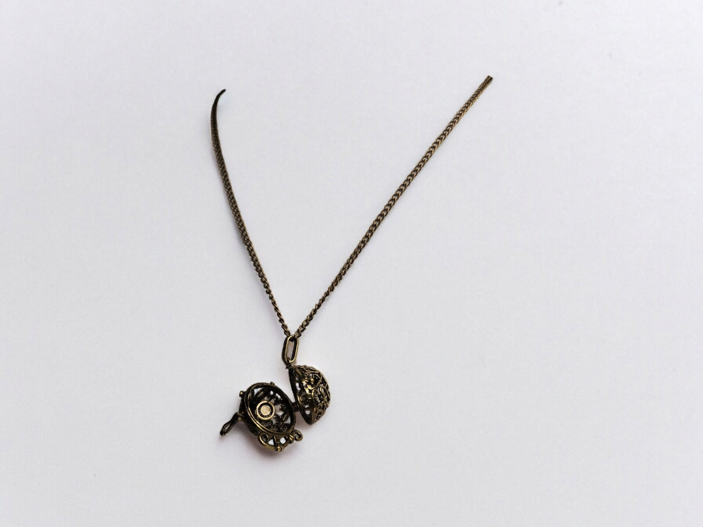 Steampunk Owl antique bronze locket necklace, 18inch curb chain