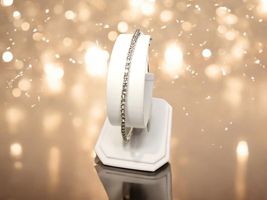 Silver Rhinestone Bangle, adjustable silver tone bangle, 2.6inches in width, handcrafted