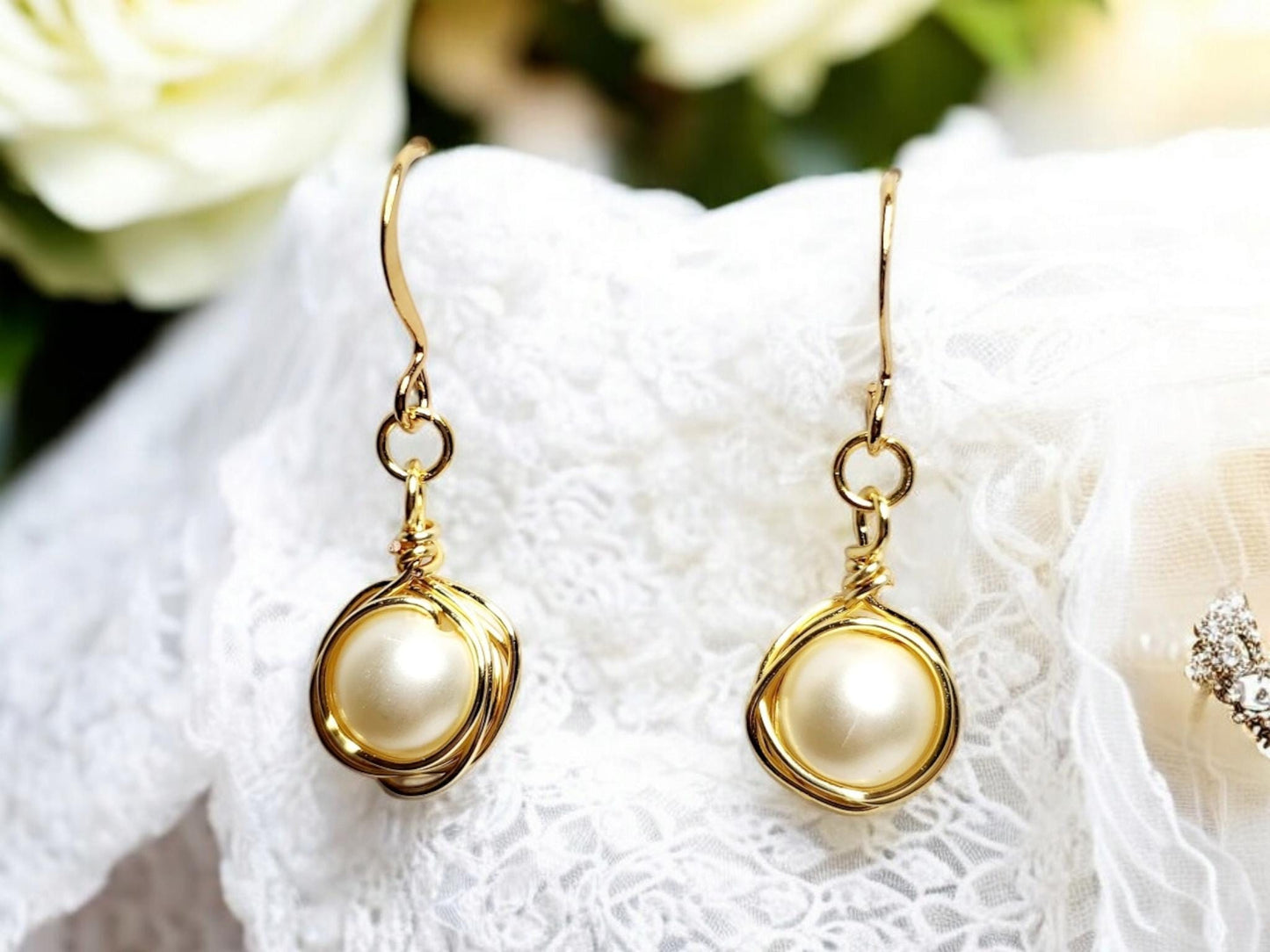 Gold Nested Pearl Earrings