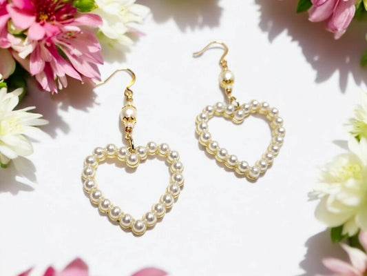 Heart Pearl Earrings