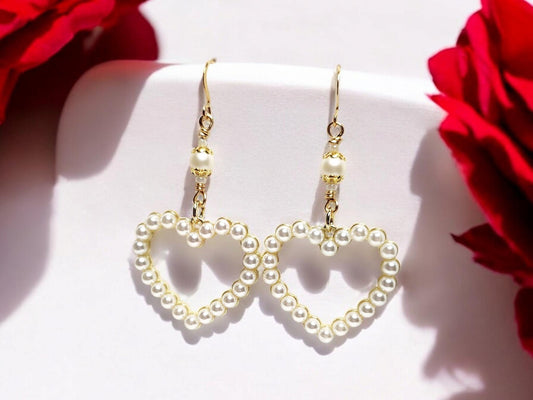 Heart Pearl Earrings
