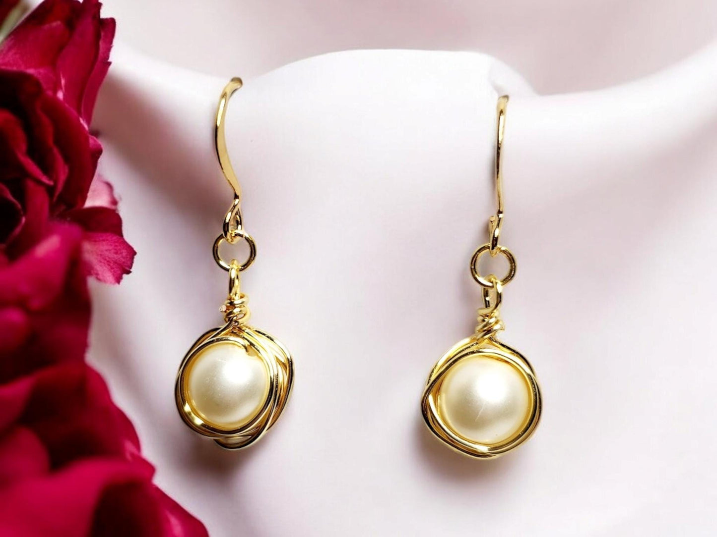 Gold Nested Pearl Earrings