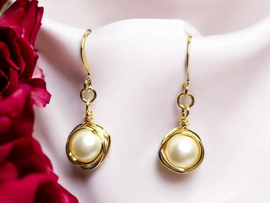 Gold Nested Pearl Earrings